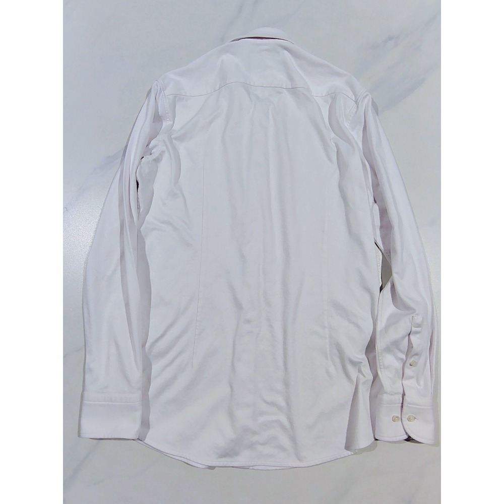 Hugo Boss Slim Fit Stretch Dress Shirt Mens 14.5 White Long Sleeve Spread Small - Picture 7 of 12